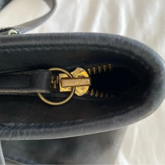 Vintage Coach Zipper Tote Navy Leather No. 9785 Made in NYC - Picture 11 of 14